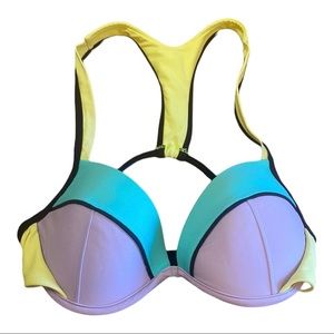 Xhilaration Color Block Molded Cup Bikini Top Size Medium